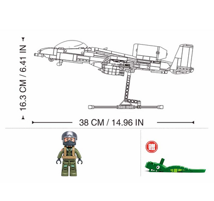 Sluban A-10CS Thunderbolt Tank Buster Fighter Jet -  1/44 Building Brick Kit