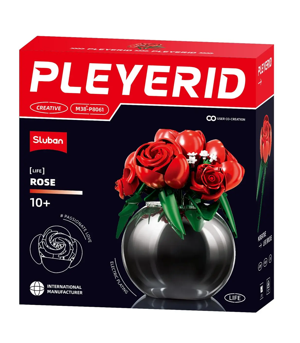 Sluban Rose Plated Vase - Pleyerid Building Brick Kit