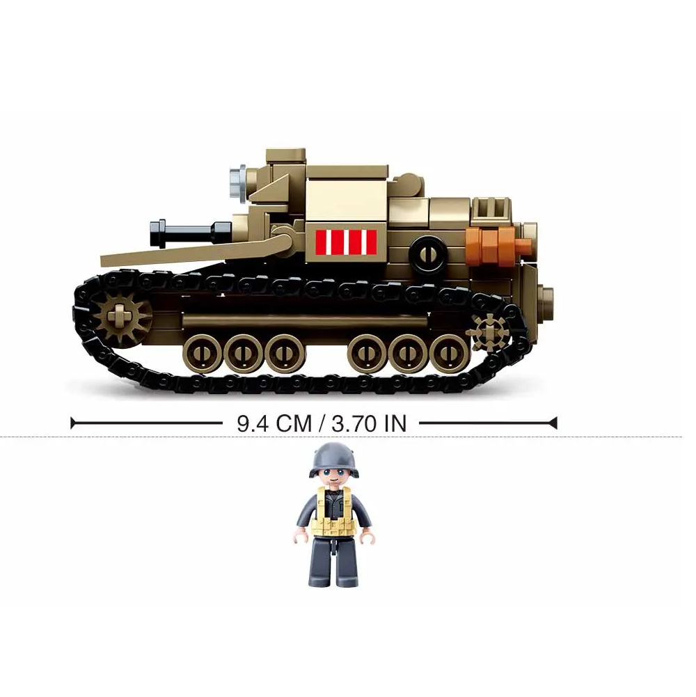 Sluban WWII Italy Army Carro Veloce 33 Tankette - Model Bricks Kit