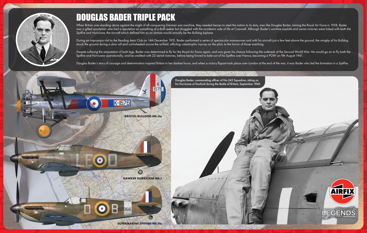 Airfix Douglas Bader Triple Pack - 1:48 Scale Model Kit