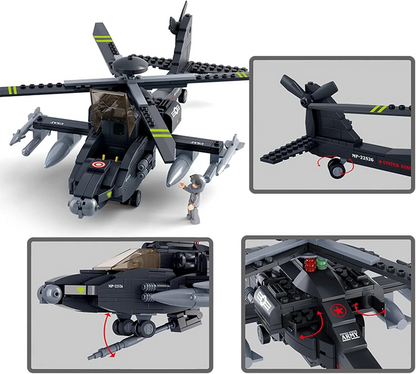 Sluban AH-64 Apache Helicopter - Army Building Brick Kit