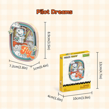 Peanuts Snoopy Pilot Dreams - Puremind Wooden Model Kit