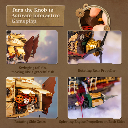 Steampunk Airship Brick Building Set - Pantasy