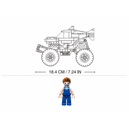Sluban Off RoadBlue Shark Monster Truck - Building Brick Kit