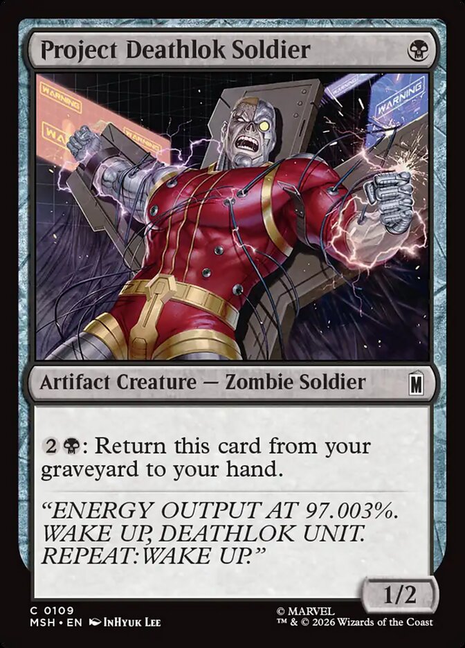 Marvel Superheroes Project Deathlok Soldier Card Front