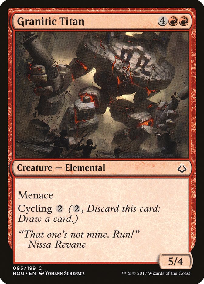 Hour of Devastation Granitic Titan #095 Card Front