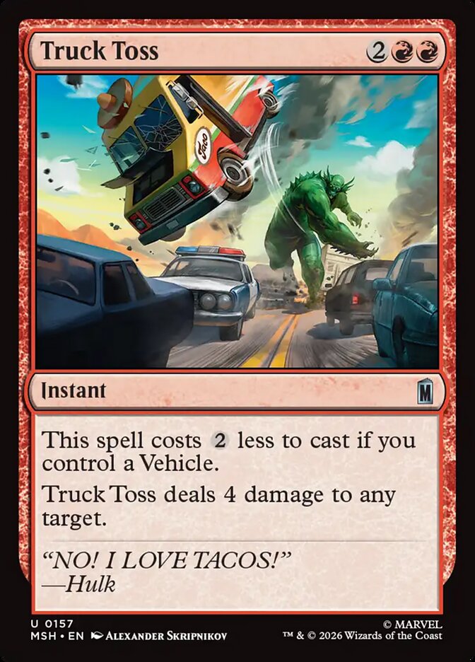 Marvel Superheroes Truck Toss Card Front