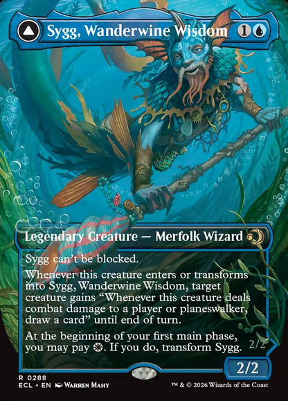 Sygg, Wanderwine Wisdom // Sygg, Wanderbrine Shield Borderless Lorwyn Eclipsed #288