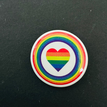 Rainbow Heart Pin Badge