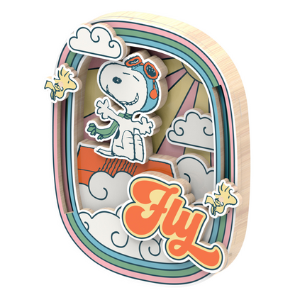 Peanuts Snoopy Pilot Dreams - Puremind Wooden Model Kit