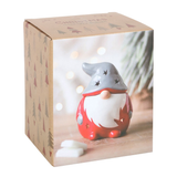 Red & Grey Gonk Oil Burner. A beautiful Christmas Gonk/ Gnome to help bring festive fragrance to your home, compatible with both fragrance oils and wax melts. 