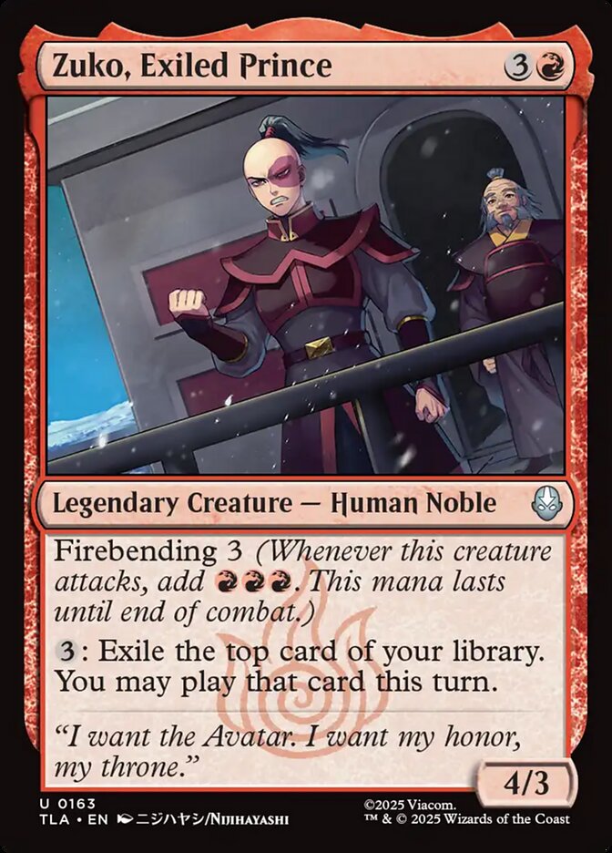 Zuko, Exiled Prince Avatar The Last Airbender #163 MTG Single Card Front