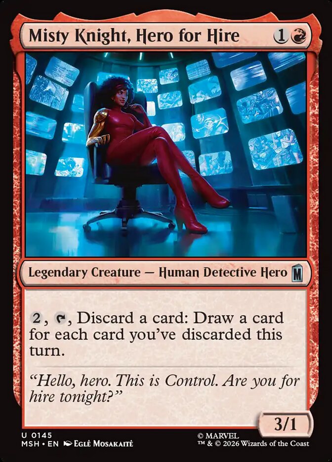 Marvel Superheroes Misty Knight, Hero for Hire Card Front