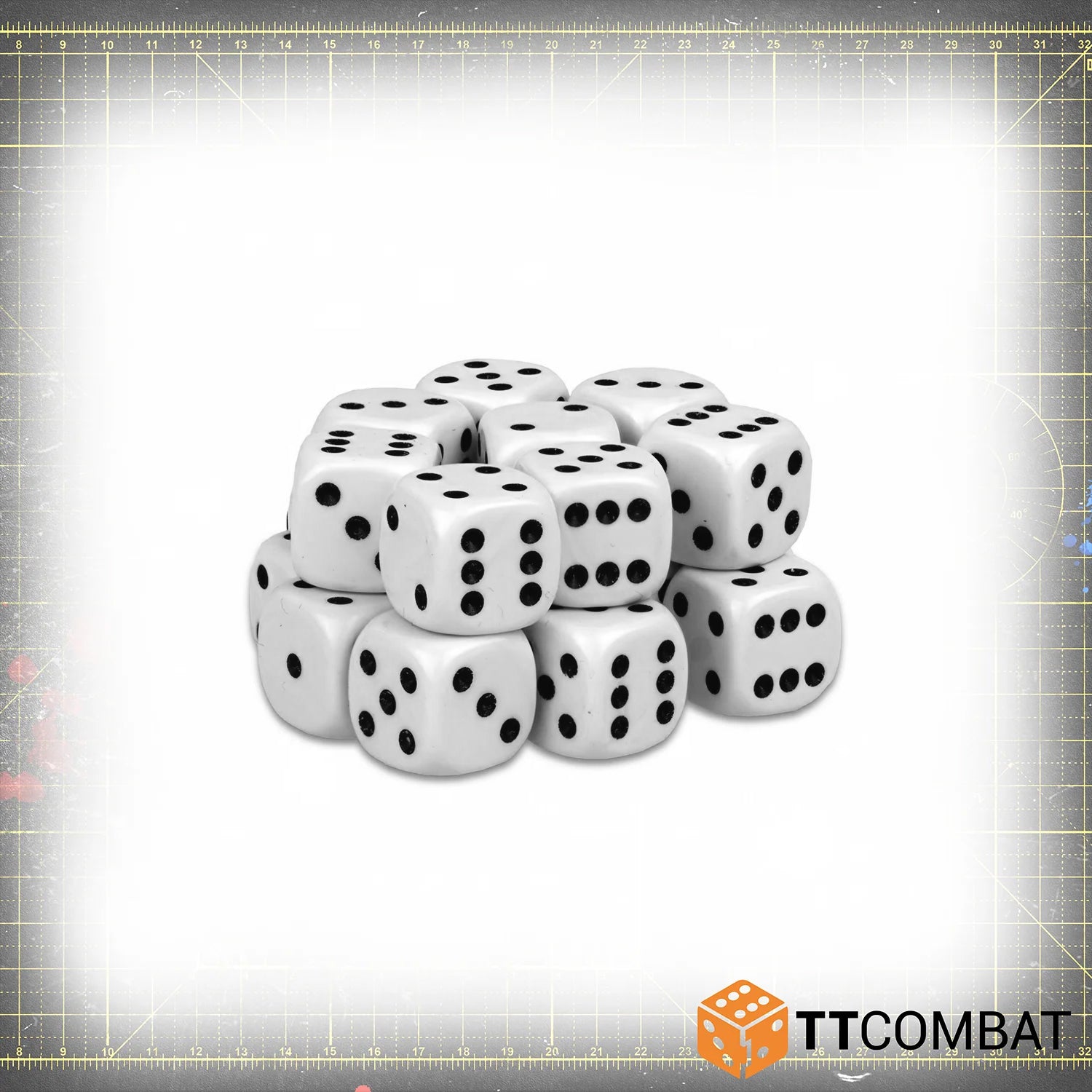 White 6mm Dice Set - 20 TT Combat Gaming Dice