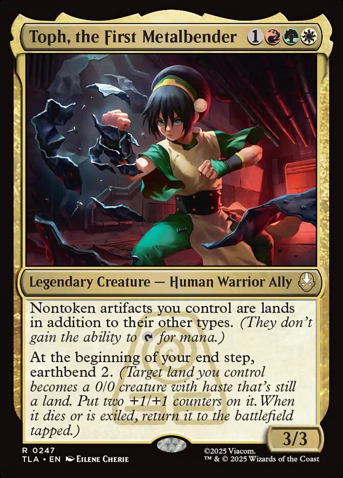 Toph, the First Metalbender Avatar The Last Airbender #247 MTG Single Card Front