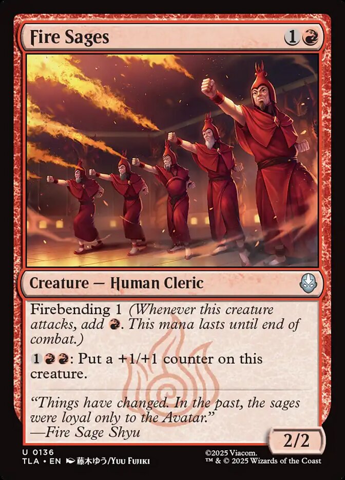 Fire Sages Avatar The Last Airbender #136 MTG Single Card Front