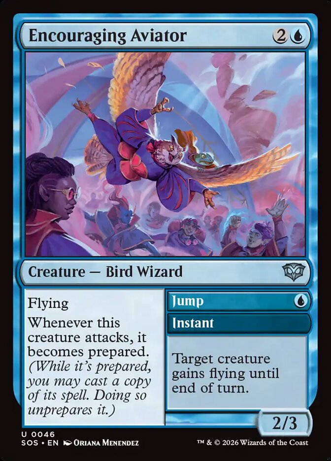 Encouraging Aviator // Jump Secrets of Strixhaven #046Card Front