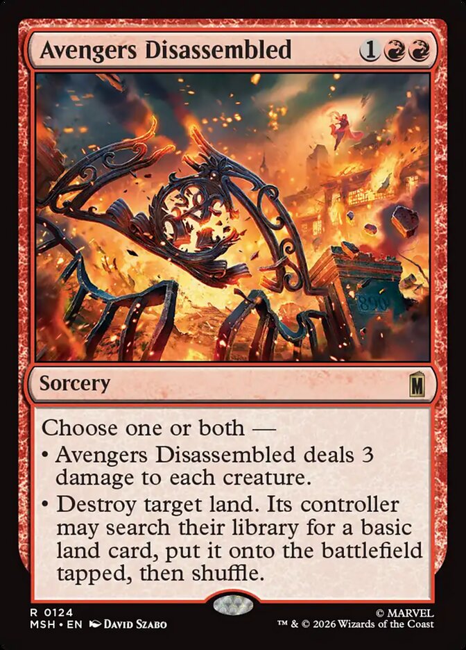 Marvel Superheroes Avengers Disassembled Card Front