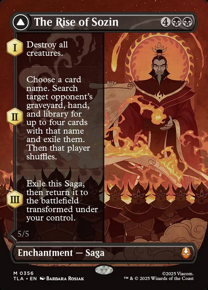 Borderless The Rise of Sozin // Fire Lord Sozin Avatar The Last Airbender #356 MTG Single Card Front