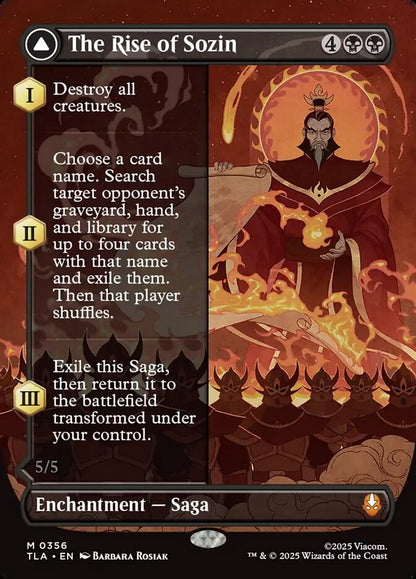 Borderless The Rise of Sozin // Fire Lord Sozin Avatar The Last Airbender #356 MTG Single Card Front
