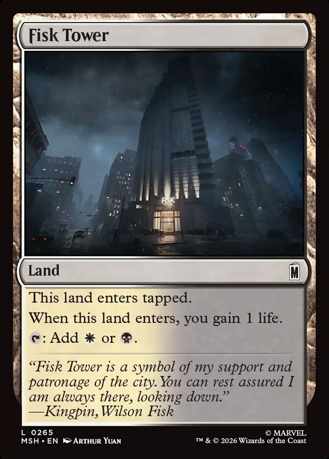 Marvel Superheroes Fisk Tower Card Front