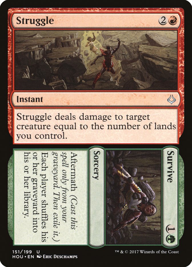 Hour of Devastation Struggle // Survive #151 Card Front