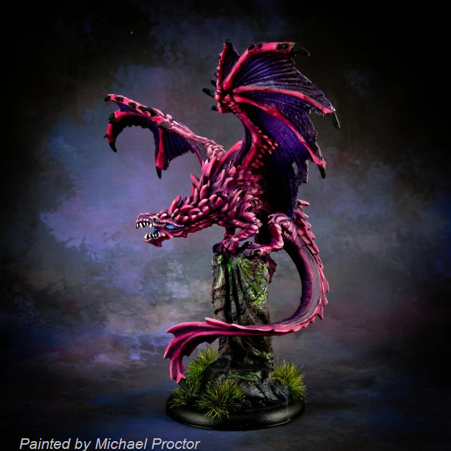 77503 Temple Dragon by Reaper Miniatures from the Reaper Bones range sculpted by Julie Guthrie. A dragon miniature with its wings up and out, perched on a rock making a great edition to your tabletop games.