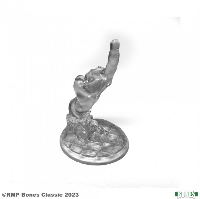 a transparent model of a hand holding up the middle finger. 77711 Disapproving Hand - Reaper Bones