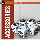 7TV Dice. A set of six white 16m...