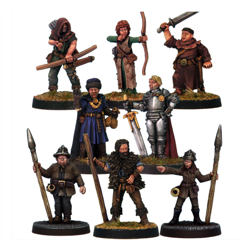 Historical Starter Set. A set of eight 28mm white metal miniatures for 7TV. Supplied unpainted with bases. Perfect for cinematic skirmishing.
