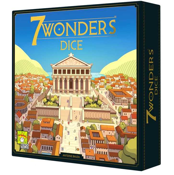 7 Wonders Dice board game with dice city boards and civilisation building components