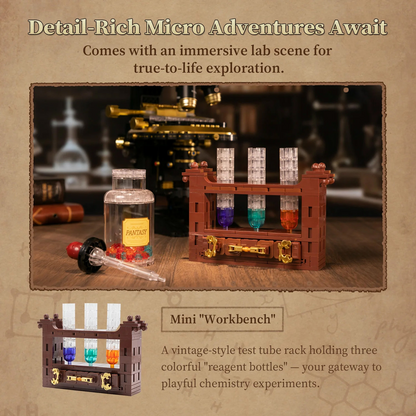 Retro Microscope Brick Building Set - Pantasy