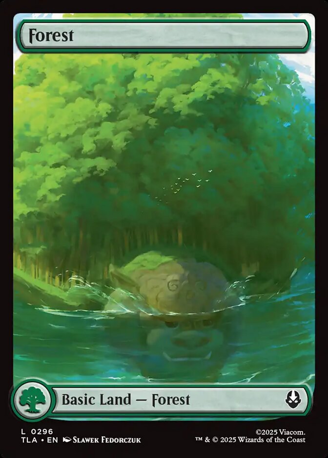 Full Art Avatar's Journey Basic Forest Avatar The Last Airbender #296 MTG Single Card Front