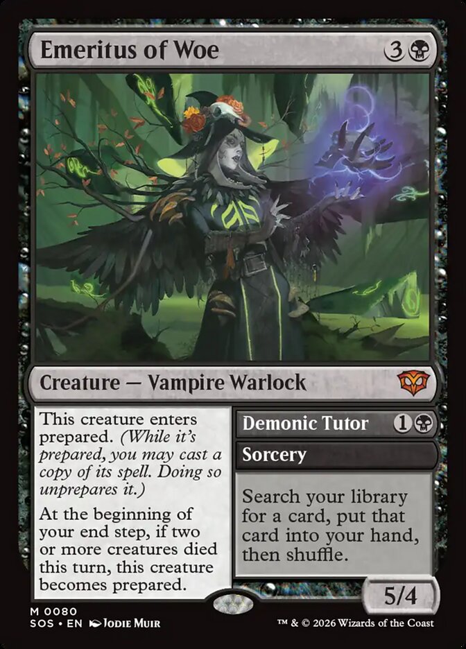 Emeritus of Woe // Demonic Tutor Secrets of Strixhaven #080Card Front