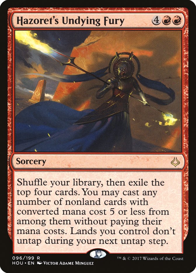 Hour of Devastation Hazoret's Undying Fury #096 Card Front