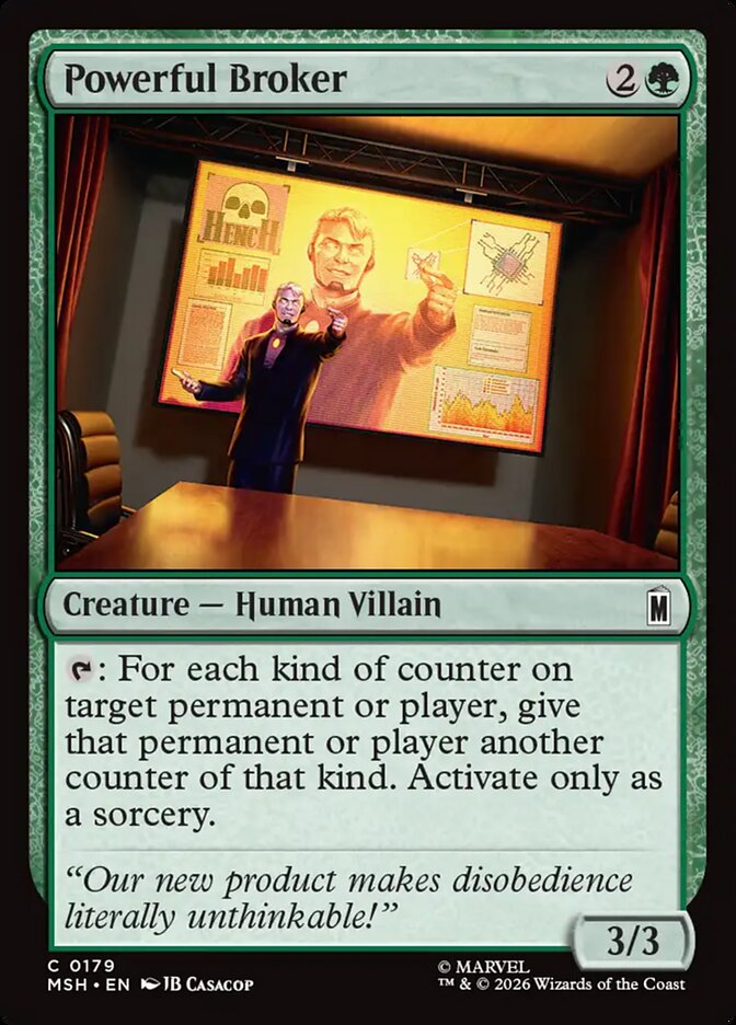 Marvel Superheroes Powerful Broker Card Front