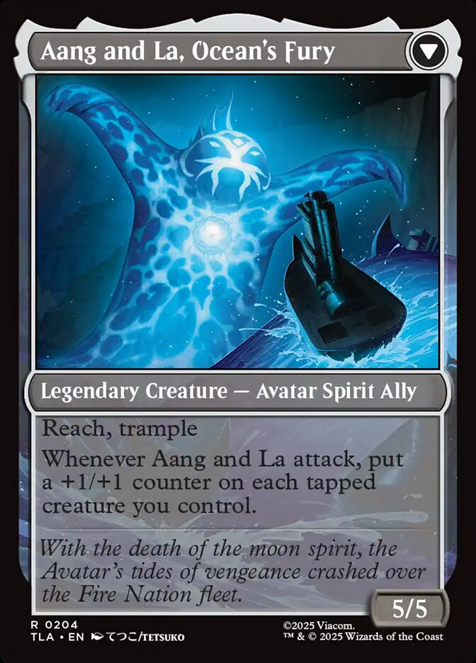 Aang, Swift Savior // Aang and La, Ocean's Fury Avatar The Last Airbender #204 MTG Single Card Back