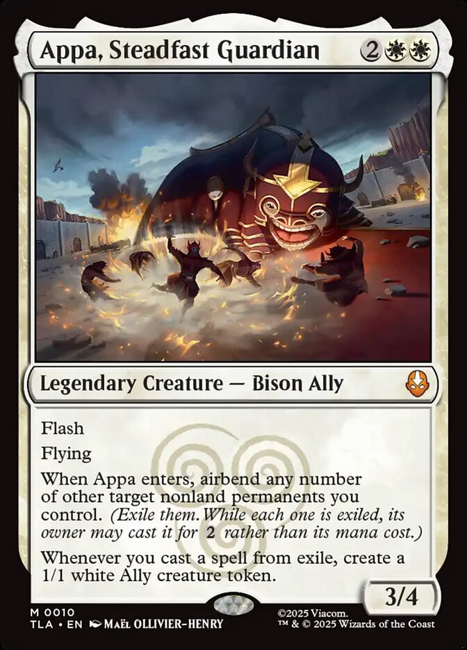 Appa, Steadfast Guardian Avatar The Last Airbender #010 MTG Single Card Front