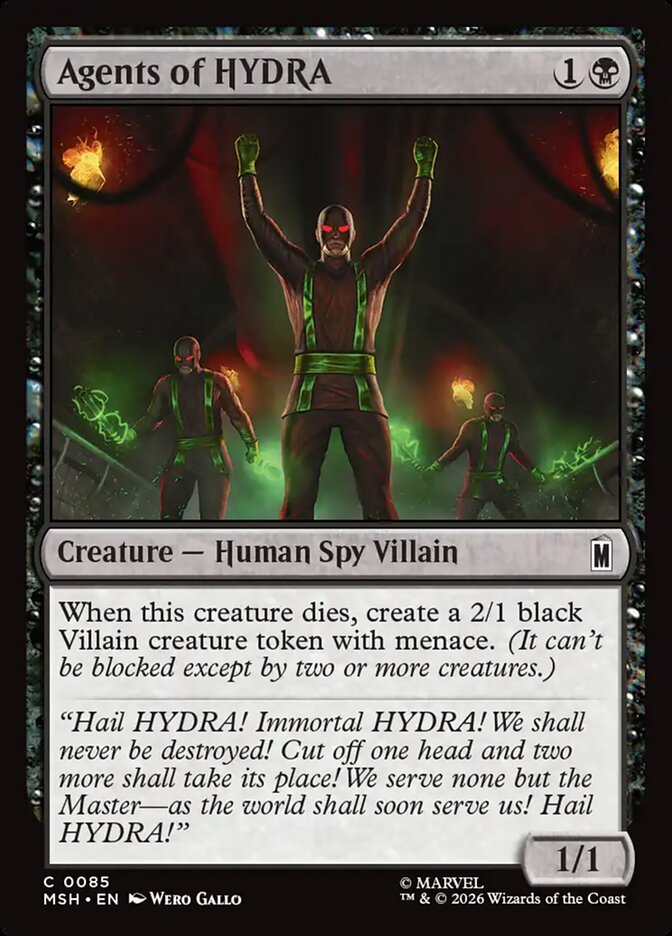 Marvel Superheroes Agents of HYDRA Card Front