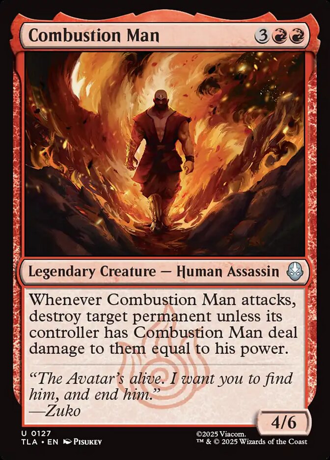 Combustion Man Avatar The Last Airbender #127 MTG Single Card Front
