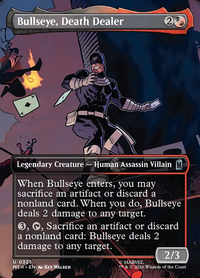 Marvel Superheroes Bullseye, Death Dealer Card Front