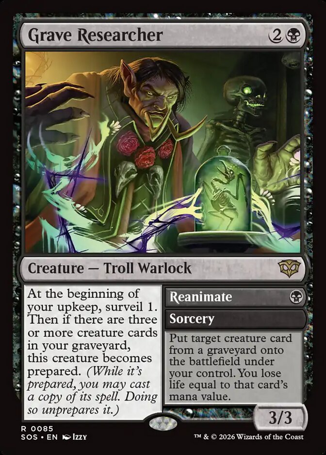 Grave Researcher // Reanimate Secrets of Strixhaven #085Card Front