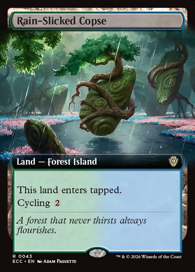 Rain-Slicked Copse Lorwyn Eclipsed Commander Extended Art #043