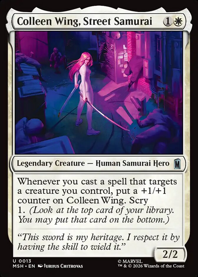 Marvel Superheroes Colleen Wing, Street Samurai Card Front