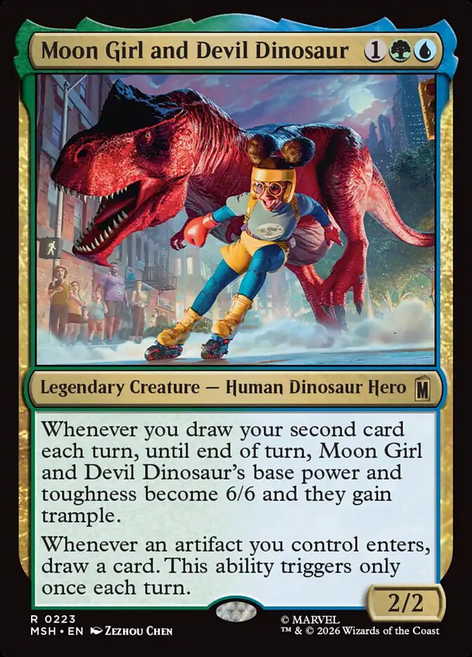 Marvel Superheroes Moon Girl and Devil Dinosaur Card Front