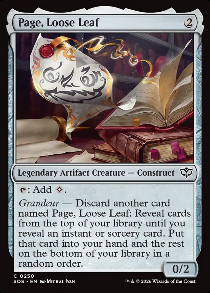 Page, Loose Leaf Secrets of Strixhaven #250Card Front