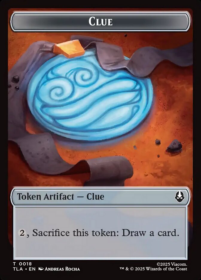 Clue Avatar The Last Airbender Token #018 MTG Single Card Front