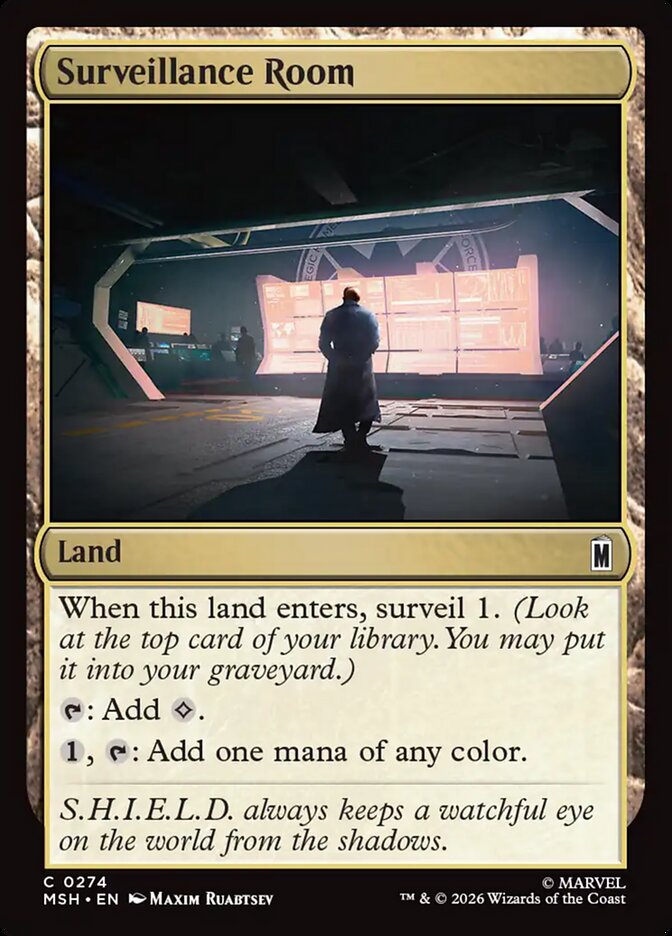 Marvel Superheroes Surveillance Room Card Front
