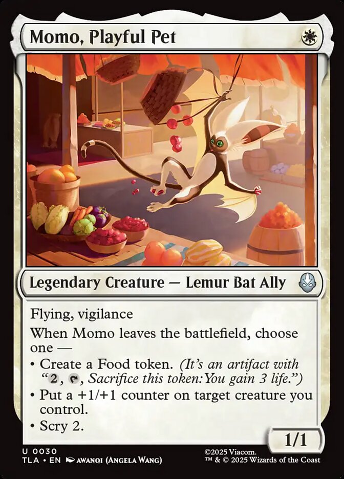 Momo, Playful Pet Avatar The Last Airbender #030 MTG Single Card Front