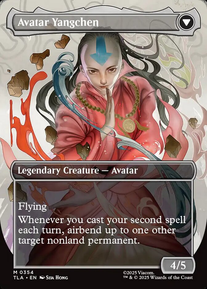 Borderless The Legend of Yangchen // Avatar Yangchen Avatar The Last Airbender #354 MTG Single Card Back